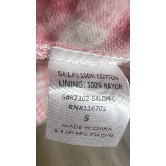 Karlie Gingham Poplin Tiered Ruffled Babydoll Dress Smocked Mock Neck Flutter S - Picture 7 of 10